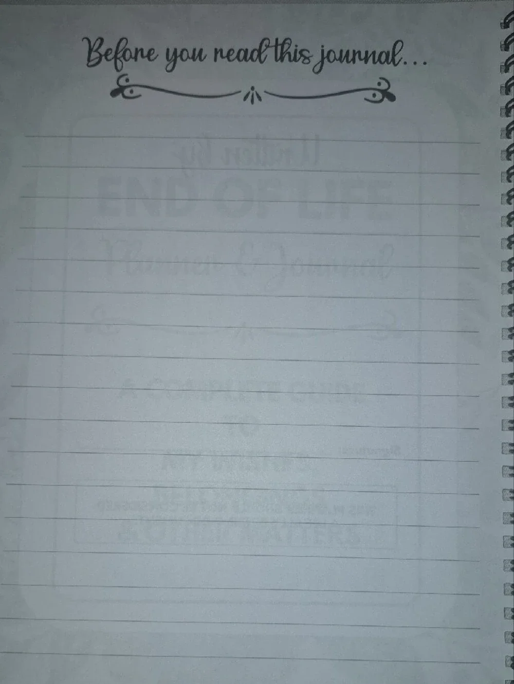 End Of Life Planner Notebook - Black 